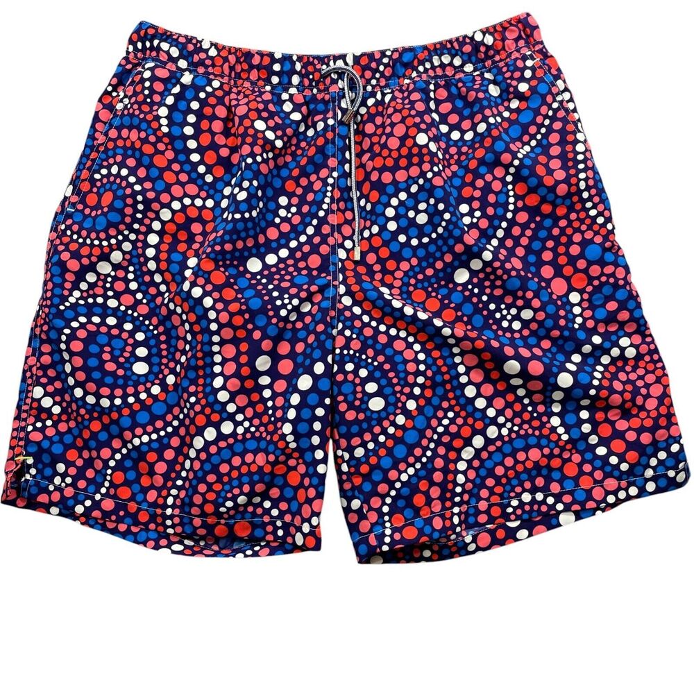 Peter Millar XL 100% Swim Trunks‎ Colorful 100% Polyester Lined with/ Pockets